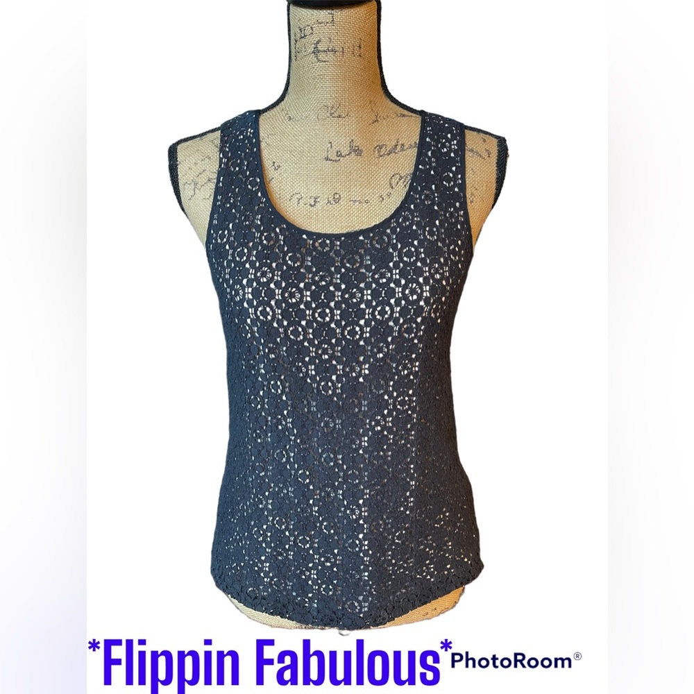 J Crew ~Black Lace Tank Top size2